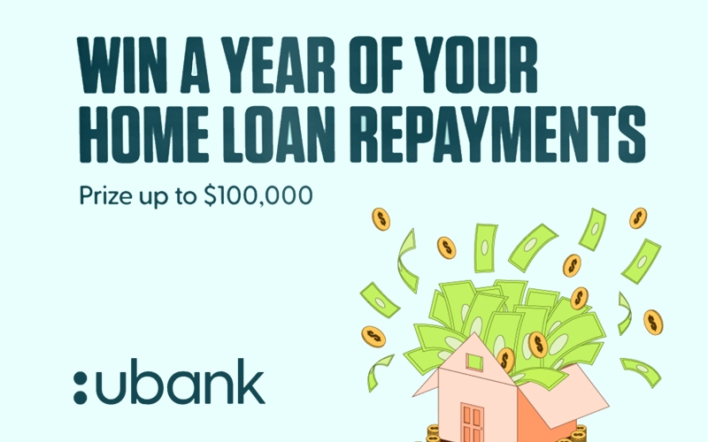 UBank home loan repayments prize draw Australia 2026